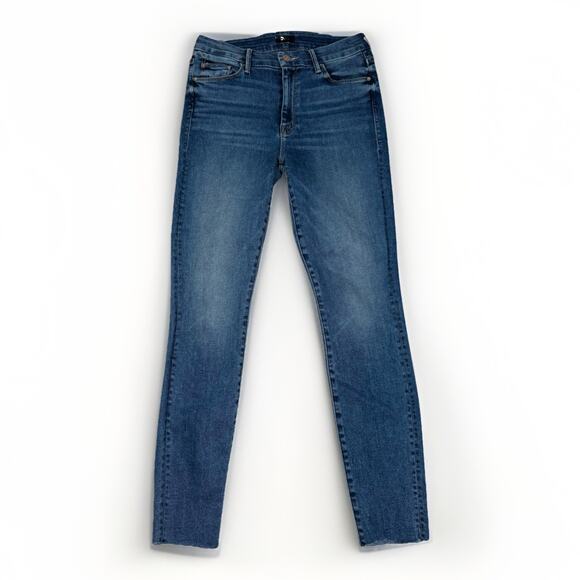 Mother Denim The Looker Ankle Fray Jeans In Need For Speed Wash Size 28 Blue - Picture 2 of 11